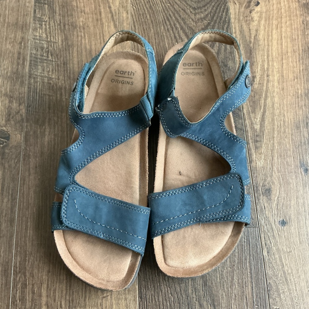 Earth Origins Orono Leather Sandals Minimalist 9 Normcore Coastal Comfort
